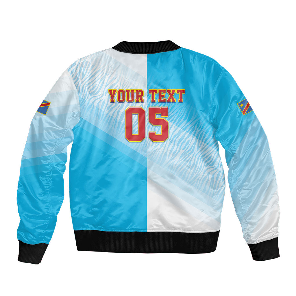 Custom DR Congo Football 2026 Sleeve Zip Bomber Jacket Fimbu Na Fimbu