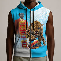 Custom DR Congo Football 2026 Sleeveless Zip Hoodie Fimbu Na Fimbu
