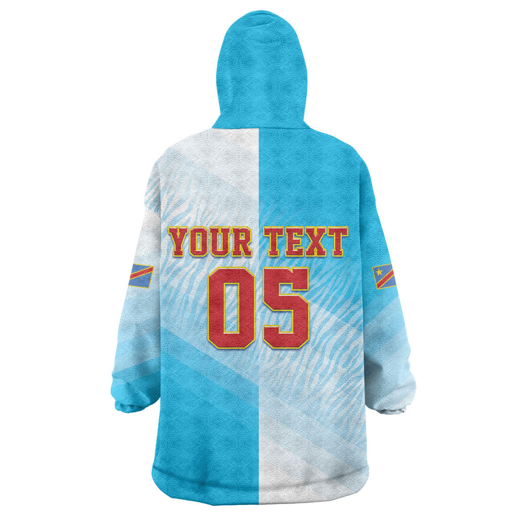 Custom DR Congo Football 2026 Wearable Blanket Hoodie Fimbu Na Fimbu