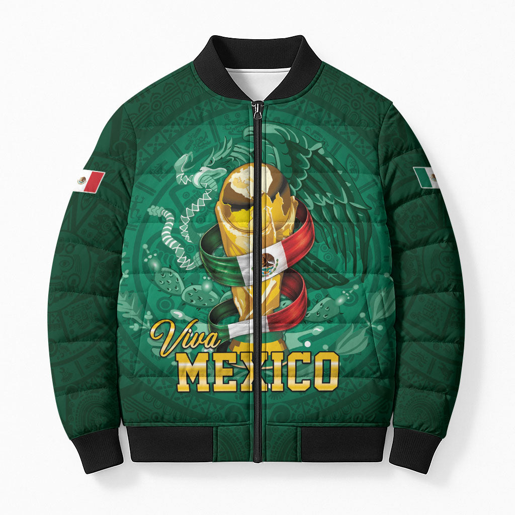 Custom Mexican Soccer 2026 Bomber Puffer Jacket Viva Mexico