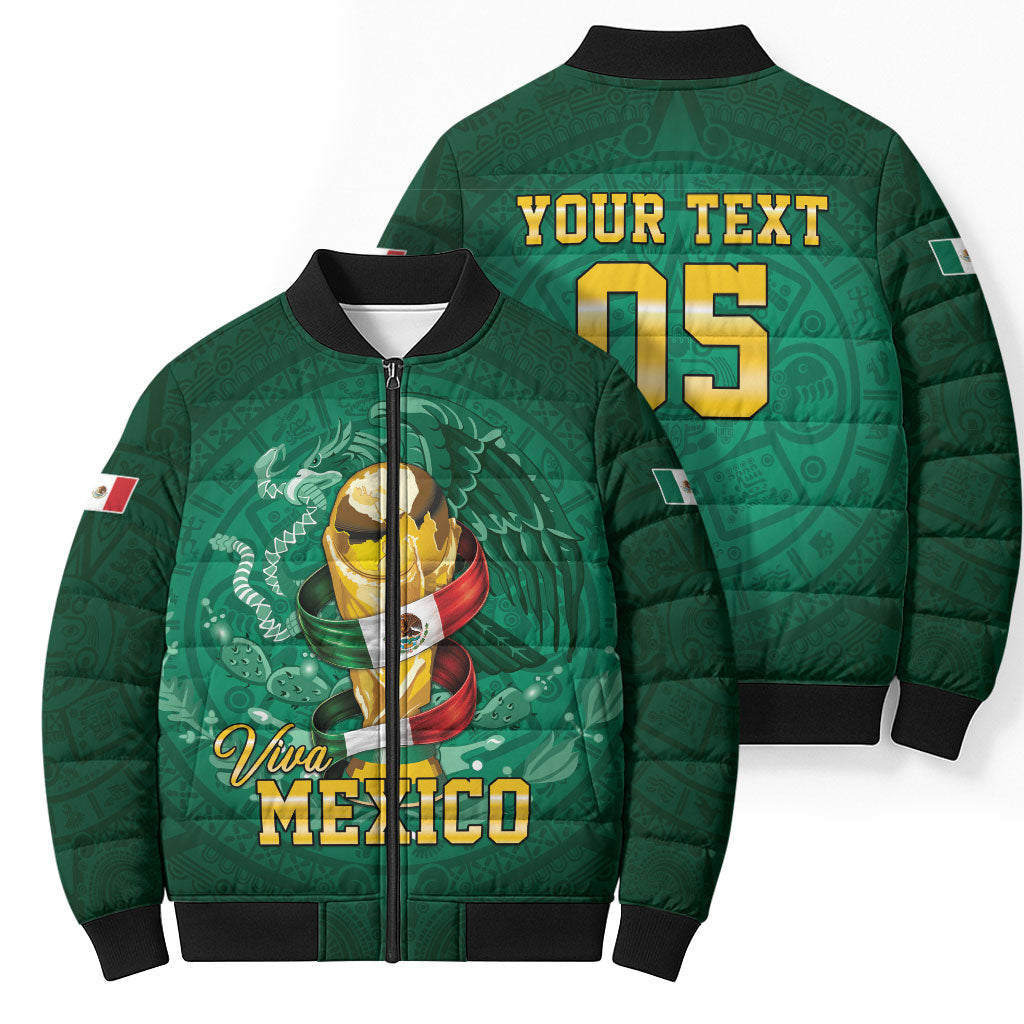Custom Mexican Soccer 2026 Bomber Puffer Jacket Viva Mexico