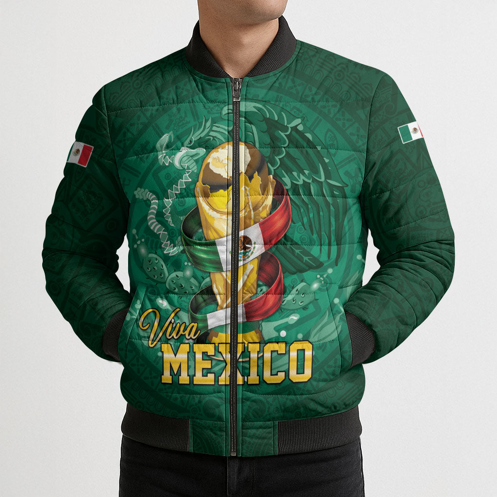 Custom Mexican Soccer 2026 Bomber Puffer Jacket Viva Mexico