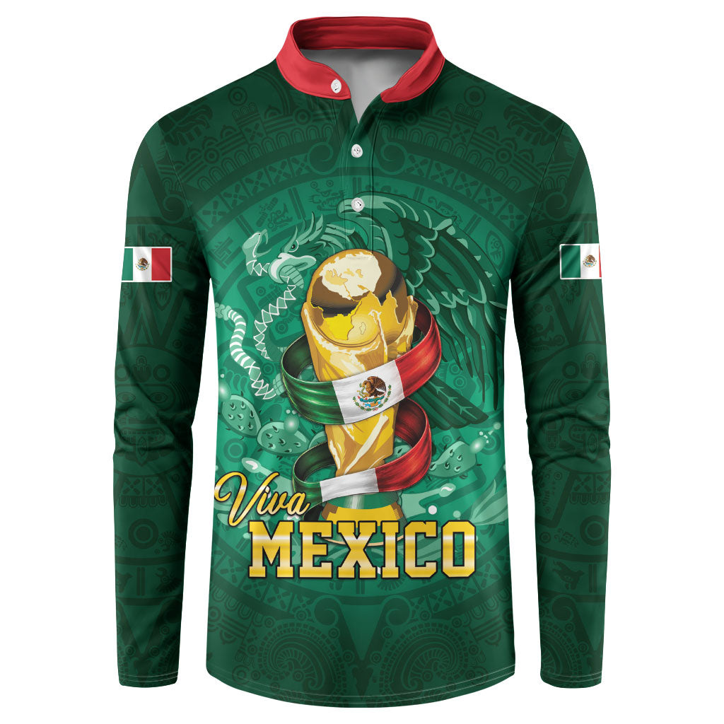 Custom Mexican Soccer 2026 Button Sweatshirt Viva Mexico
