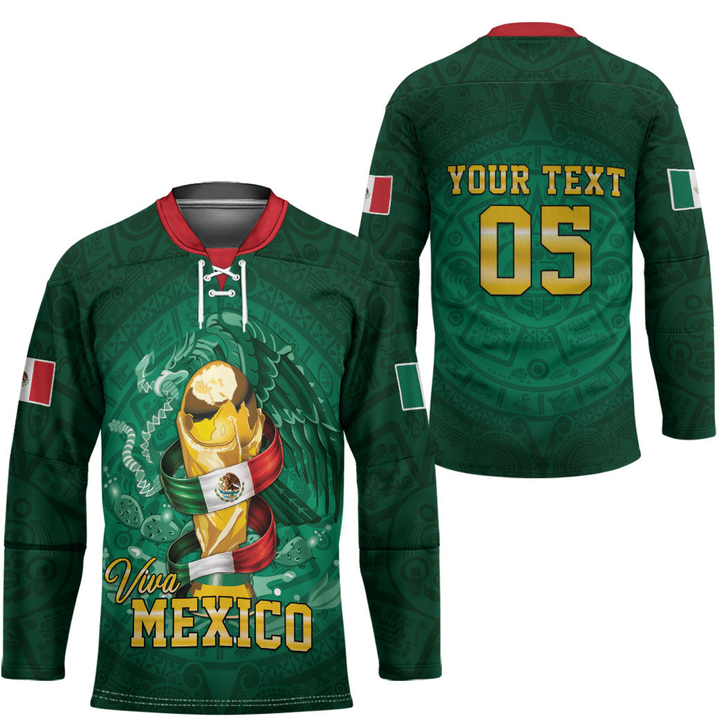 Custom Mexican Soccer 2026 Hockey Jersey Viva Mexico
