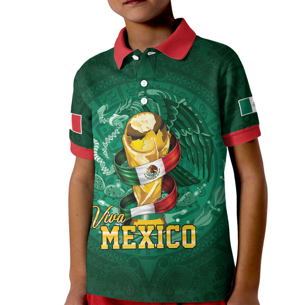 Custom Mexican Soccer 2026 Kid Polo Shirt Viva Mexico