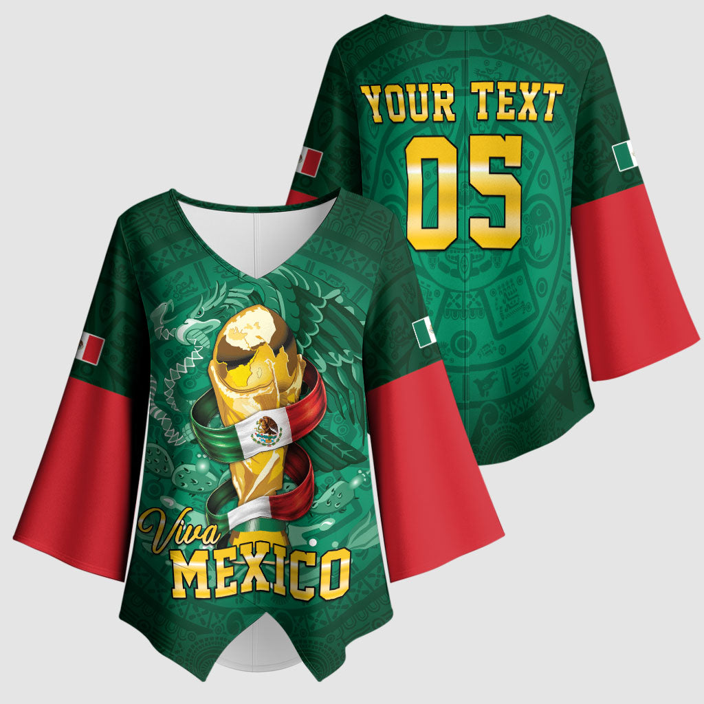 Custom Mexican Soccer 2026 Kimono Sleeve Blouse Viva Mexico