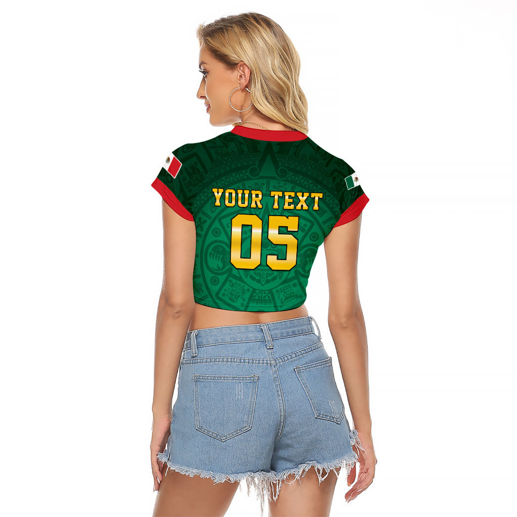 Custom Mexican Soccer 2026 Raglan Cropped T Shirt Viva Mexico