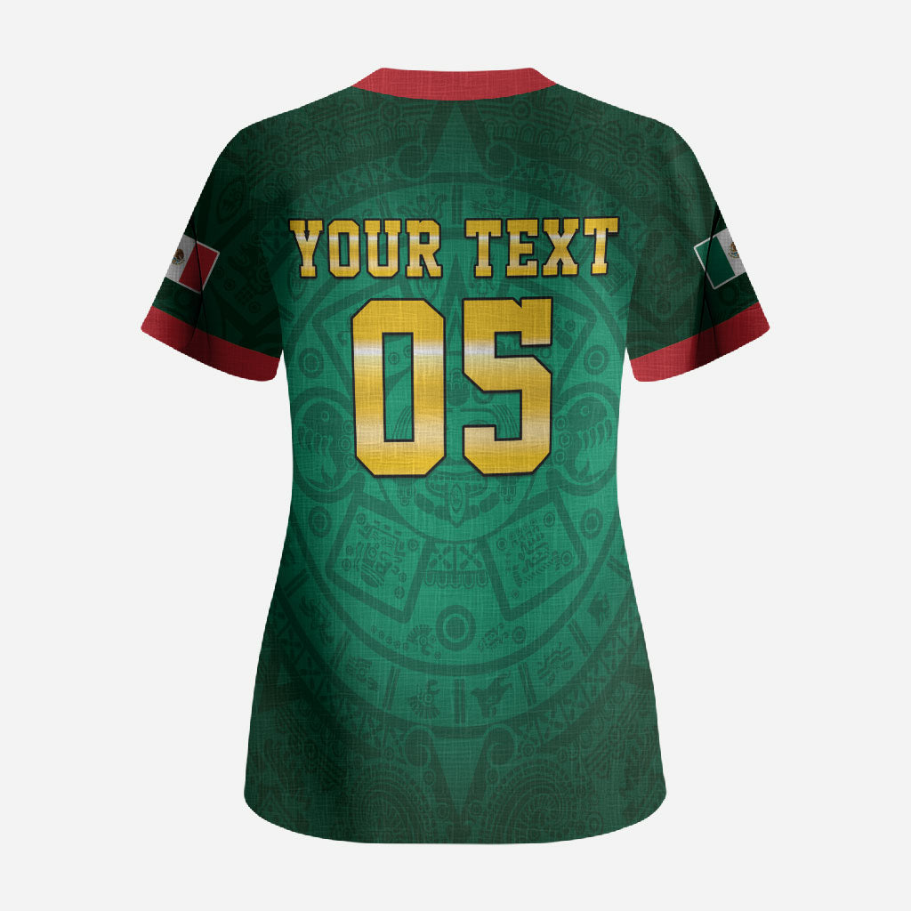 Custom Mexican Soccer 2026 Scrub Top Viva Mexico