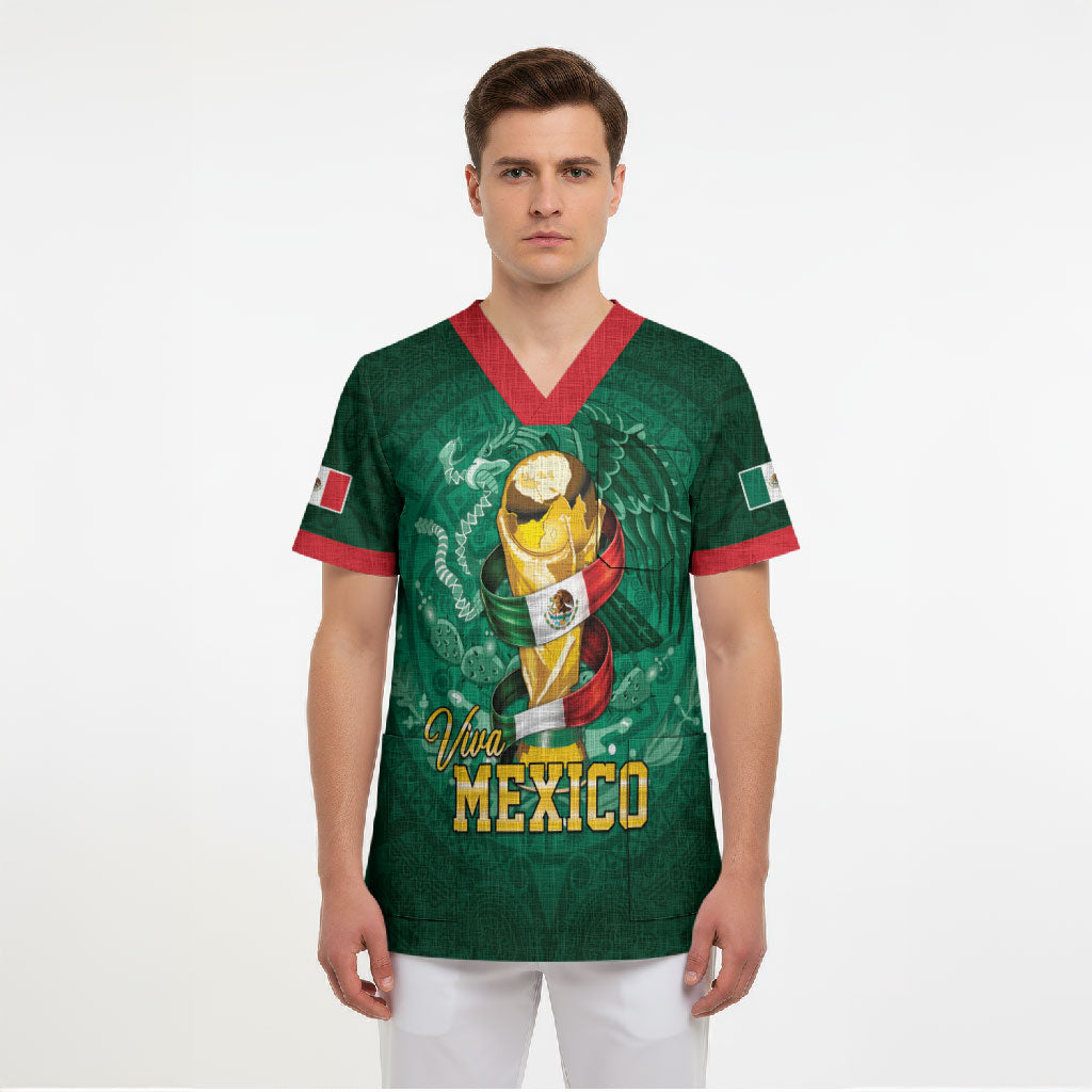 Custom Mexican Soccer 2026 Scrub Top Viva Mexico