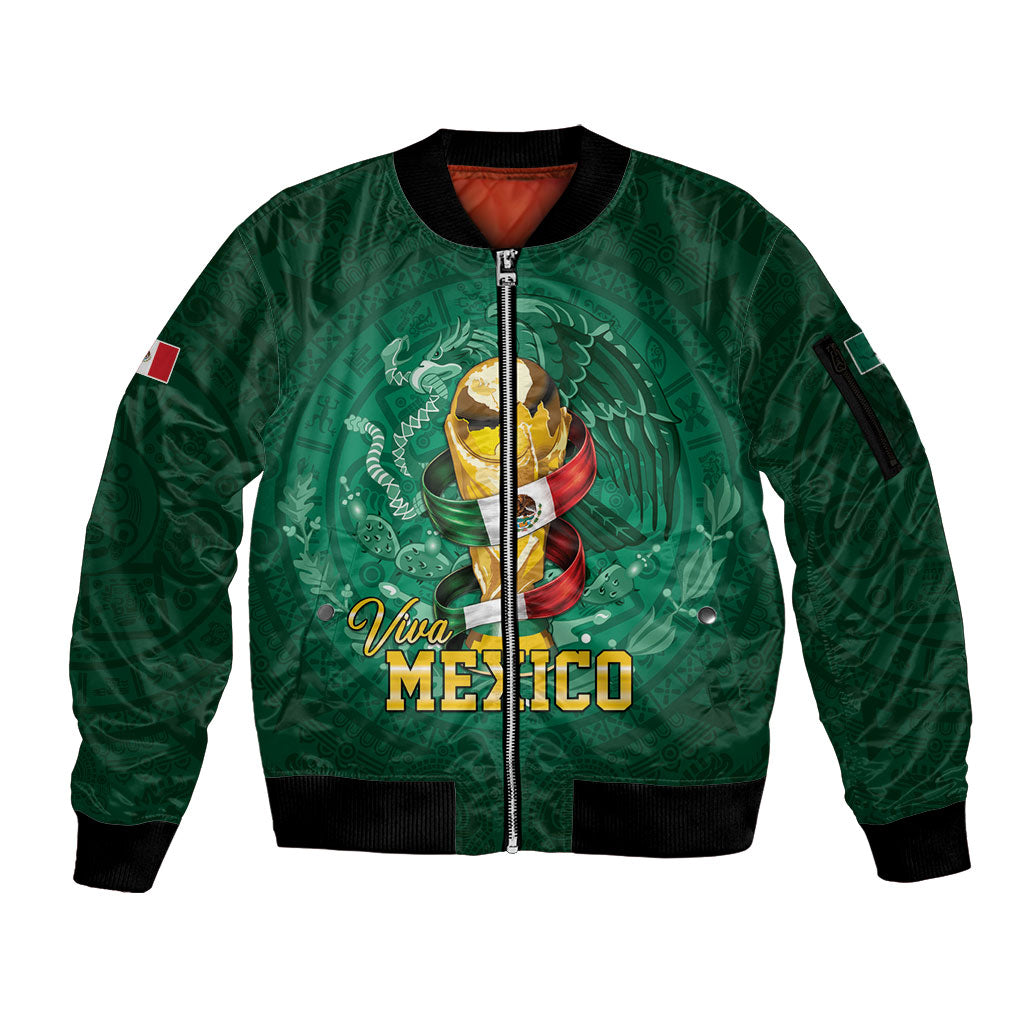 Custom Mexican Soccer 2026 Sleeve Zip Bomber Jacket Viva Mexico
