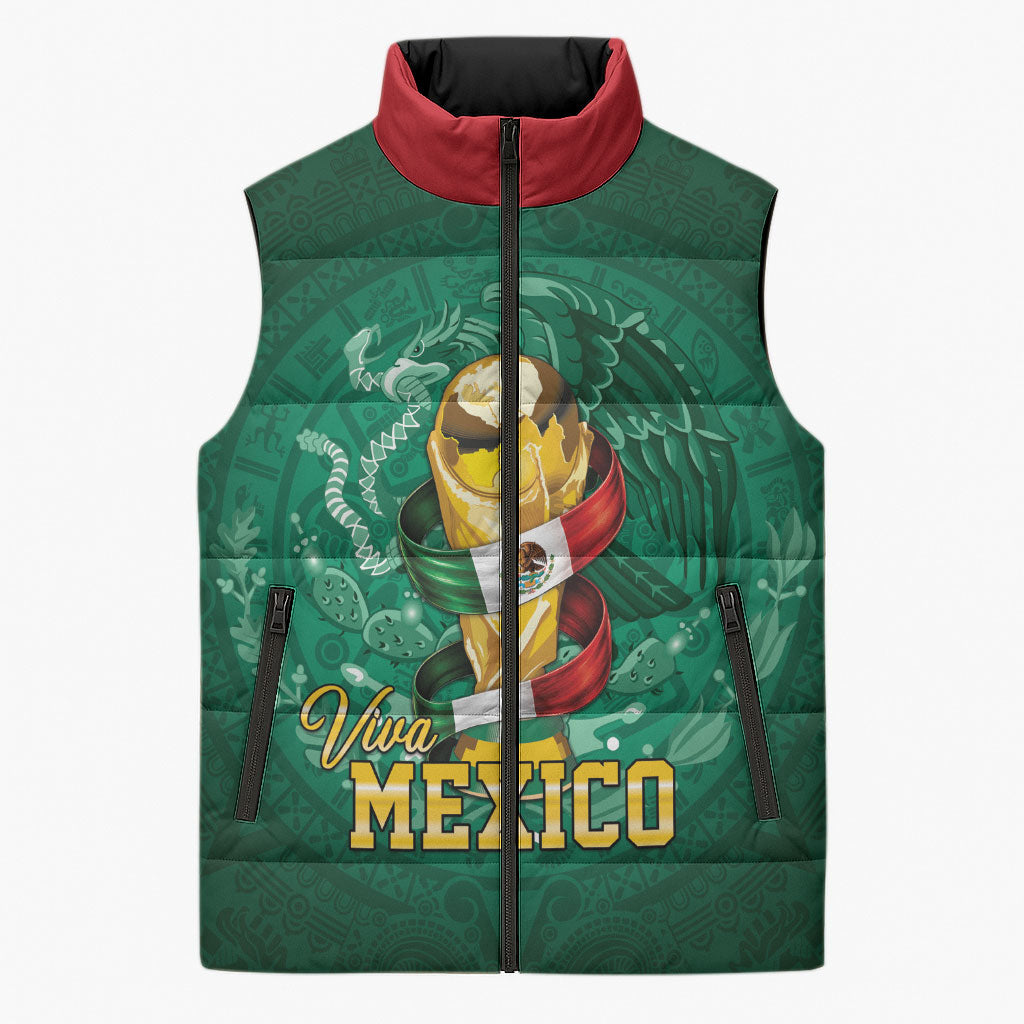 Custom Mexican Soccer 2026 Sleeveless Puffer Jacket Viva Mexico