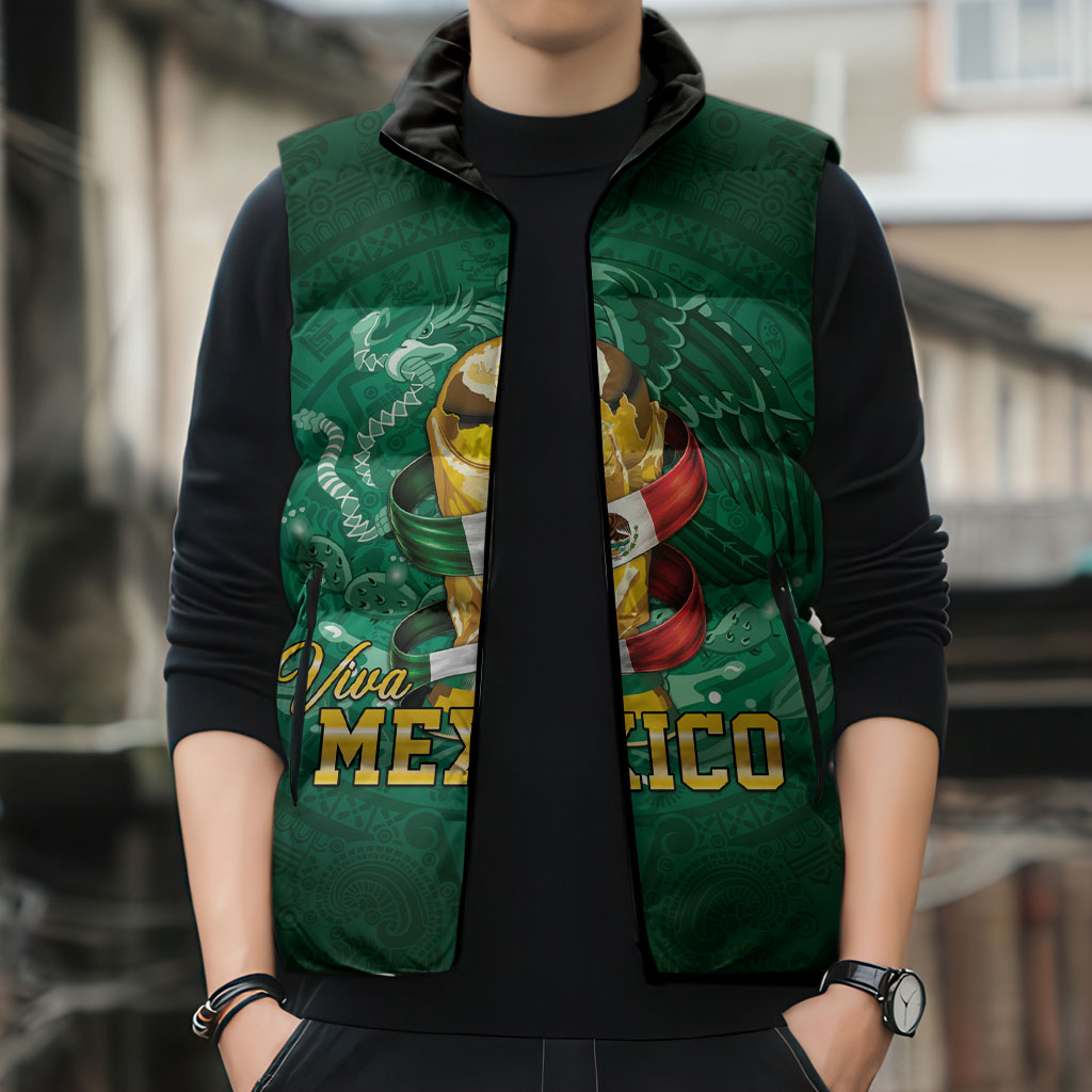 Custom Mexican Soccer 2026 Sleeveless Puffer Jacket Viva Mexico