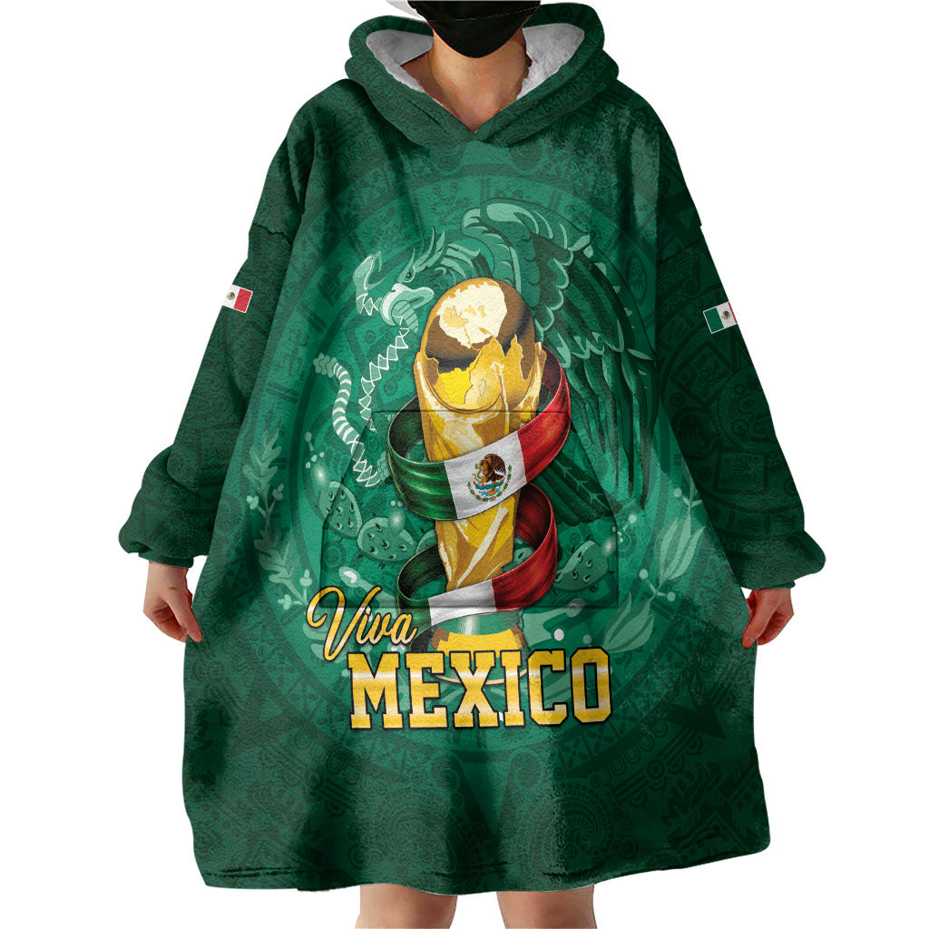 Custom Mexican Soccer 2026 Wearable Blanket Hoodie Viva Mexico