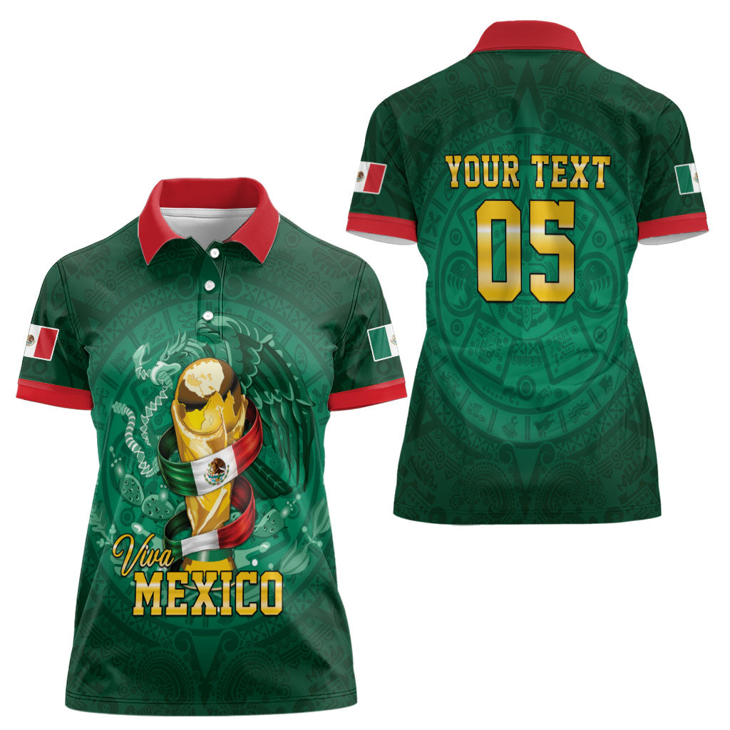 Custom Mexican Soccer 2026 Women Polo Shirt Viva Mexico