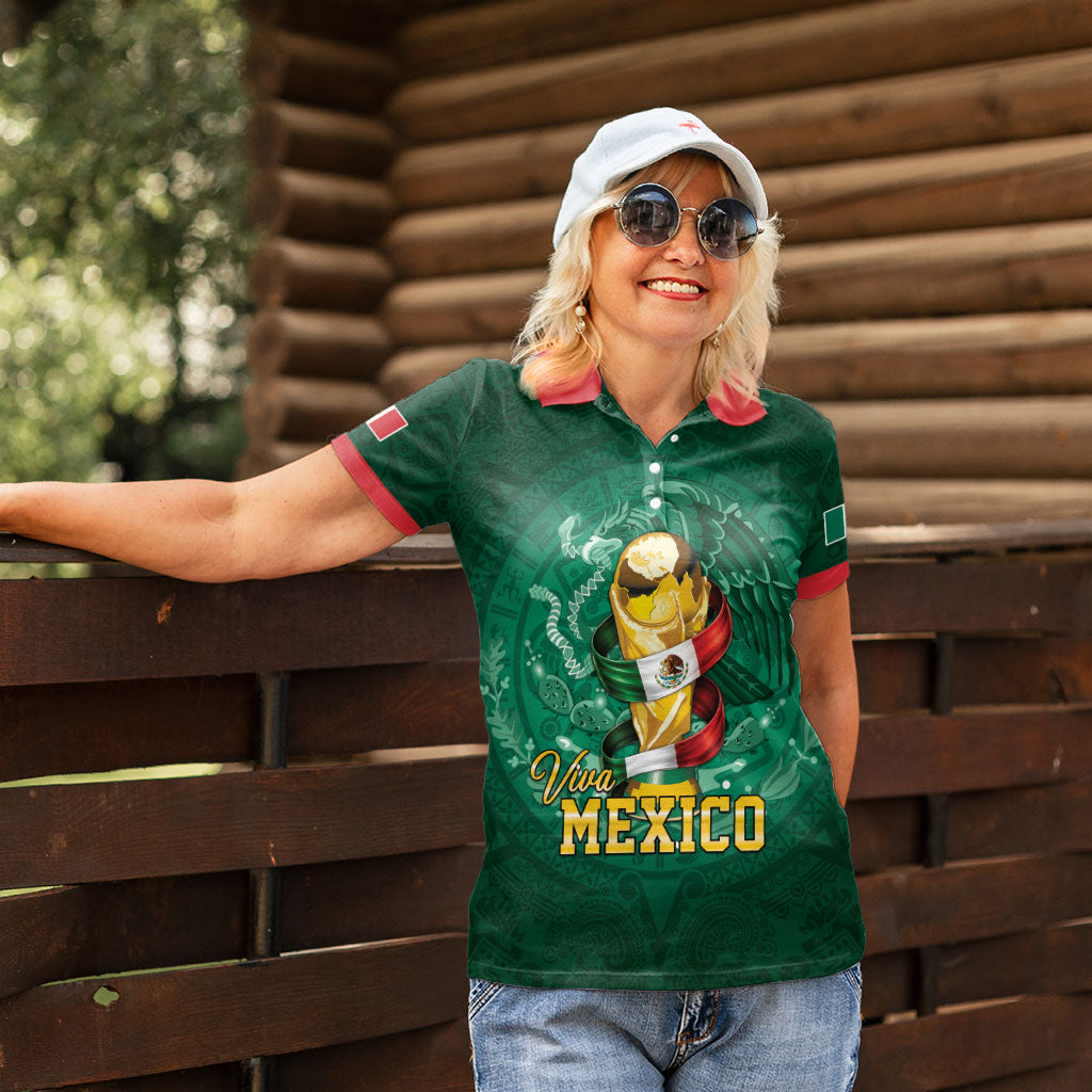 Custom Mexican Soccer 2026 Women Polo Shirt Viva Mexico