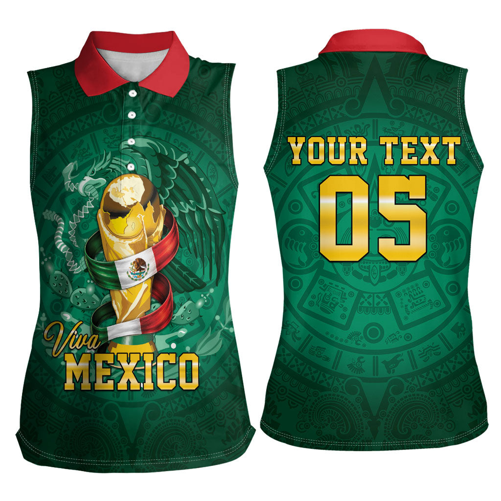 Custom Mexican Soccer 2026 Women Sleeveless Polo Shirt Viva Mexico