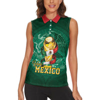 Custom Mexican Soccer 2026 Women Sleeveless Polo Shirt Viva Mexico