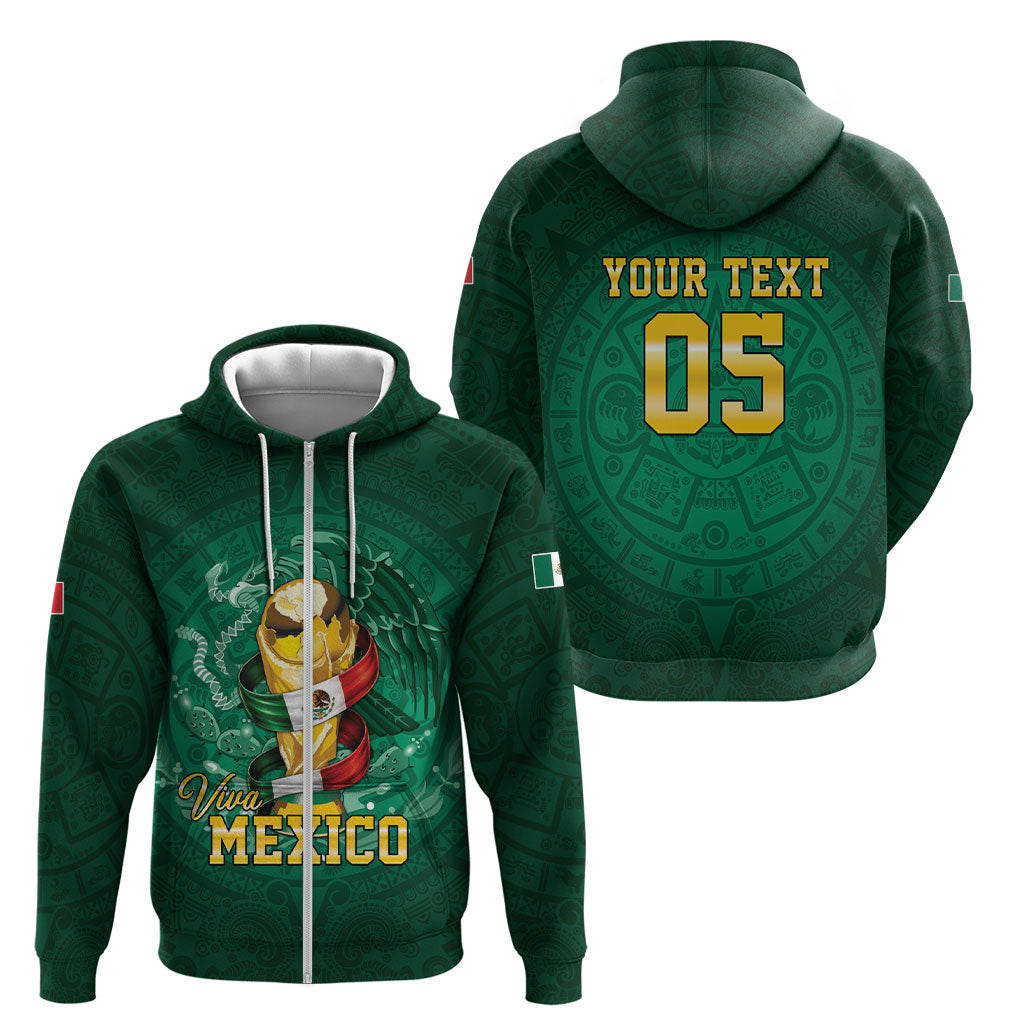 Custom Mexican Soccer 2026 Zip Hoodie Viva Mexico