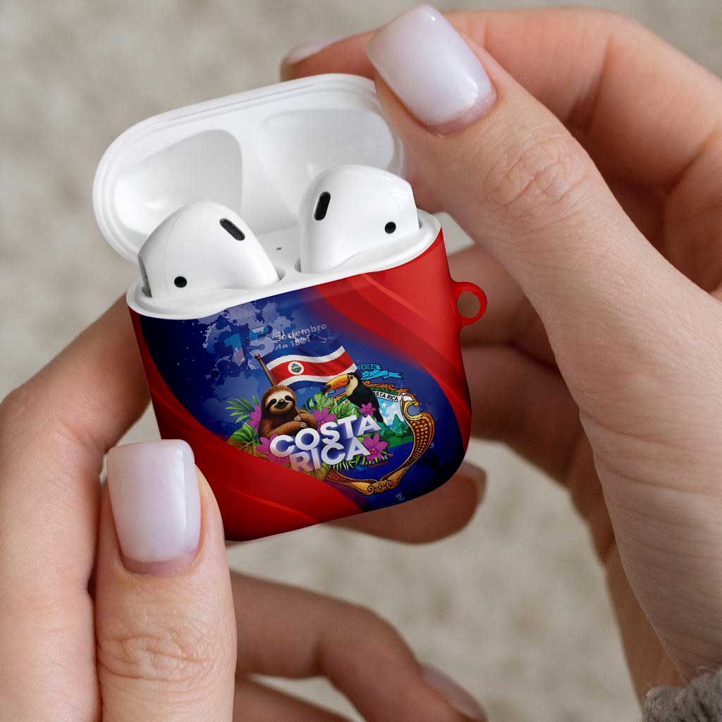 Costa Rica Independence Day AirPods Case 204 Years Of Freedom - Wonder Print Shop