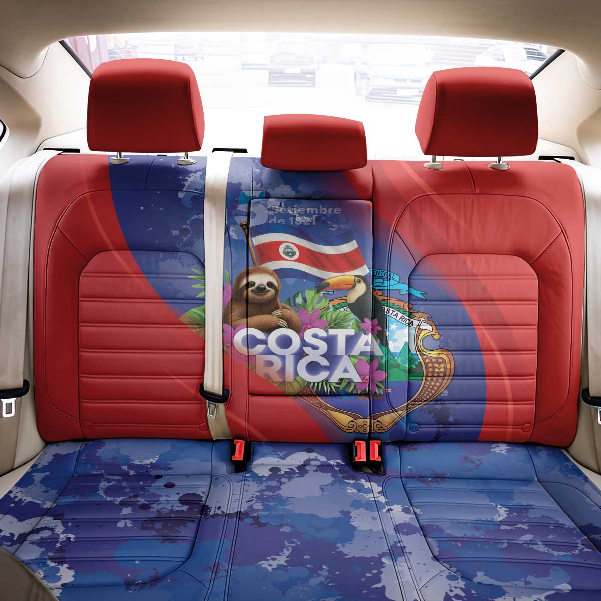 Costa Rica Independence Day Back Car Seat Cover 204 Years Of Freedom - Wonder Print Shop