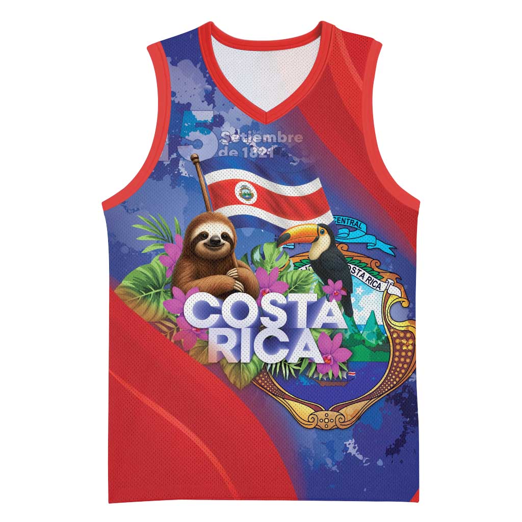 Costa Rica Independence Day Basketball Jersey 204 Years Of Freedom - Wonder Print Shop