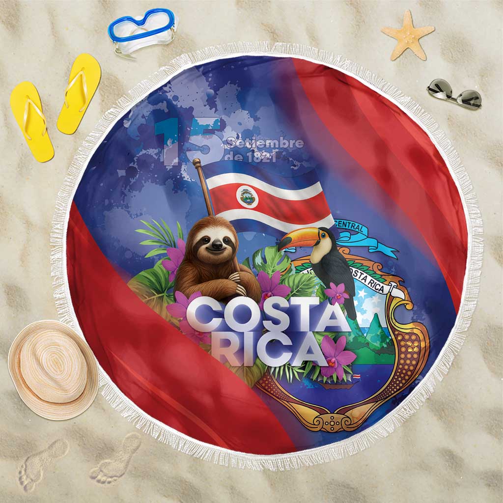 Costa Rica Independence Day Beach Blanket 204 Years Of Freedom - Wonder Print Shop
