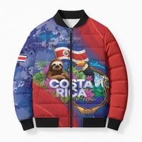 Costa Rica Independence Day Bomber Puffer Jacket 204 Years Of Freedom - Wonder Print Shop