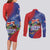 Costa Rica Independence Day Couples Matching Long Sleeve Bodycon Dress and Long Sleeve Button Shirt 204 Years Of Freedom - Wonder Print Shop