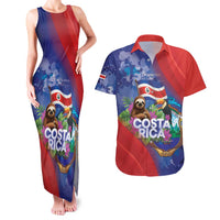 Costa Rica Independence Day Couples Matching Tank Maxi Dress and Hawaiian Shirt 204 Years Of Freedom - Wonder Print Shop