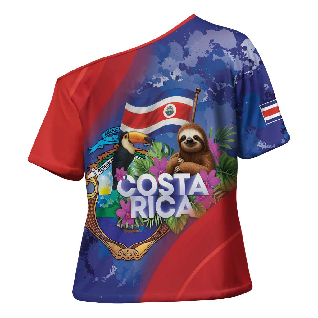 Costa Rica Independence Day Cross Shoulder Shirt 204 Years Of Freedom - Wonder Print Shop