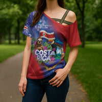 Costa Rica Independence Day Cross Shoulder Shirt 204 Years Of Freedom - Wonder Print Shop