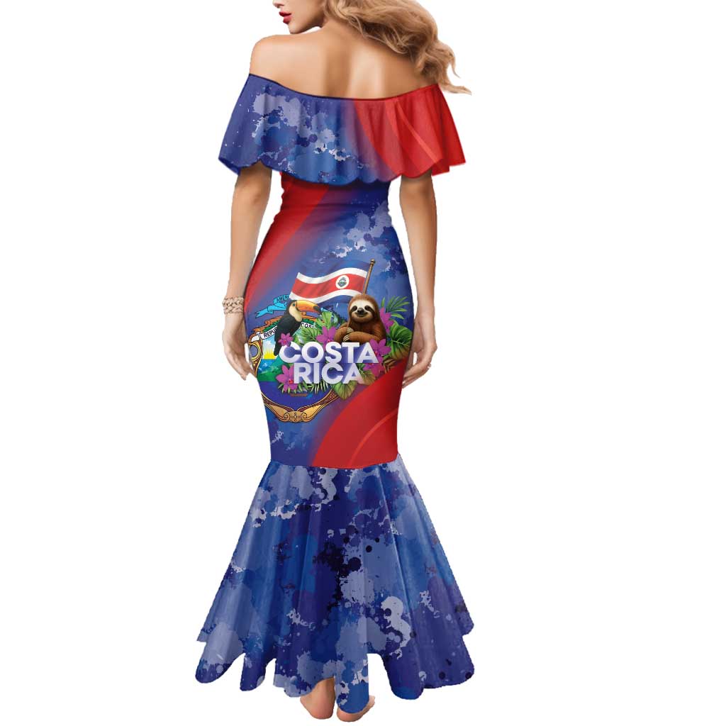 Costa Rica Independence Day Family Matching Mermaid Dress and Hawaiian Shirt 204 Years Of Freedom - Wonder Print Shop