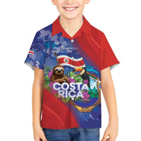 Costa Rica Independence Day Family Matching Off The Shoulder Long Sleeve Dress and Hawaiian Shirt 204 Years Of Freedom - Wonder Print Shop