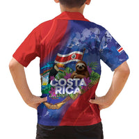 Costa Rica Independence Day Family Matching Off Shoulder Maxi Dress and Hawaiian Shirt 204 Years Of Freedom - Wonder Print Shop