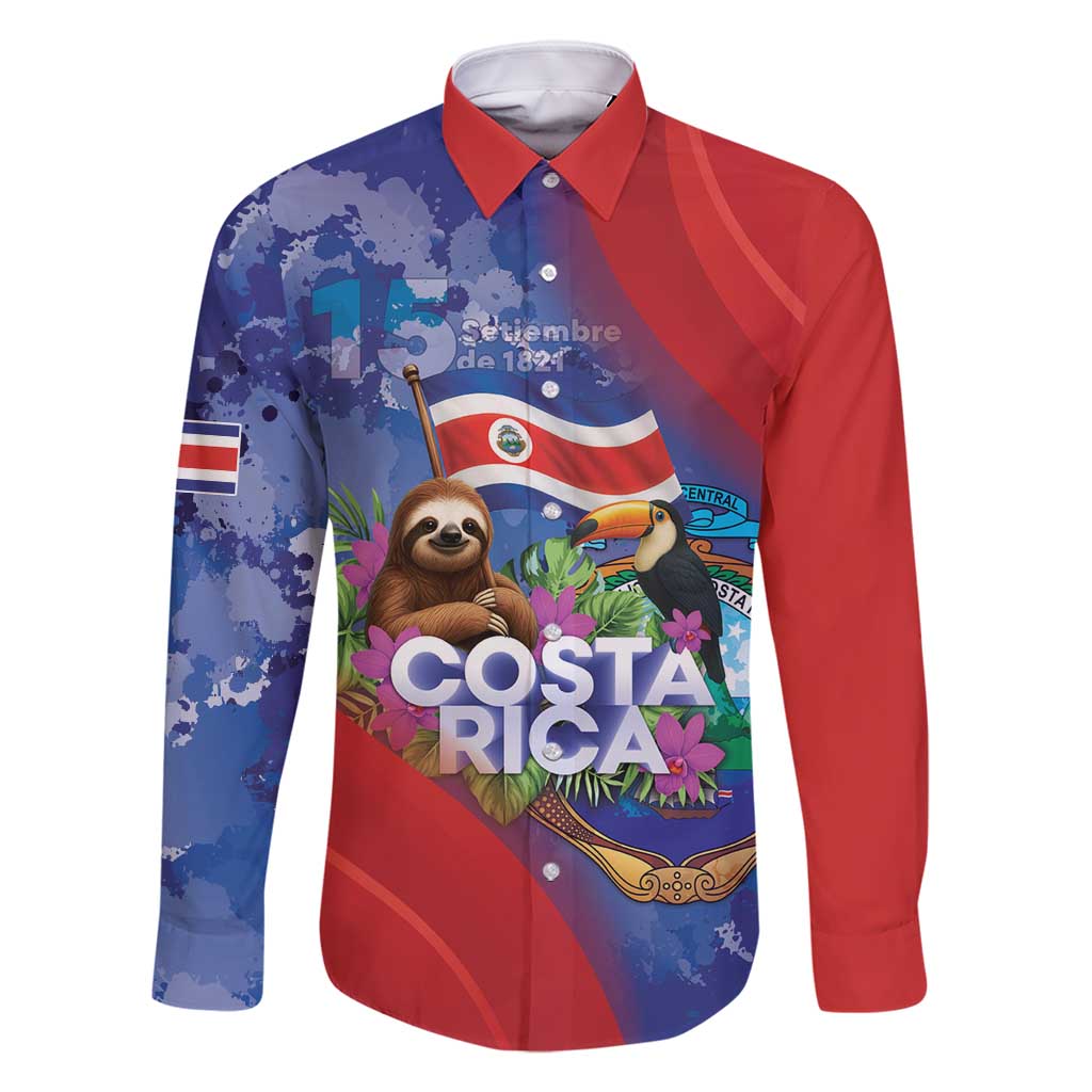 Costa Rica Independence Day Family Matching Off Shoulder Short Dress and Hawaiian Shirt 204 Years Of Freedom - Wonder Print Shop