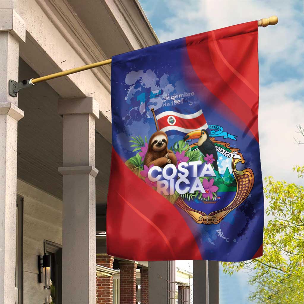 Costa Rica Independence Day Garden Flag 204 Years Of Freedom - Wonder Print Shop