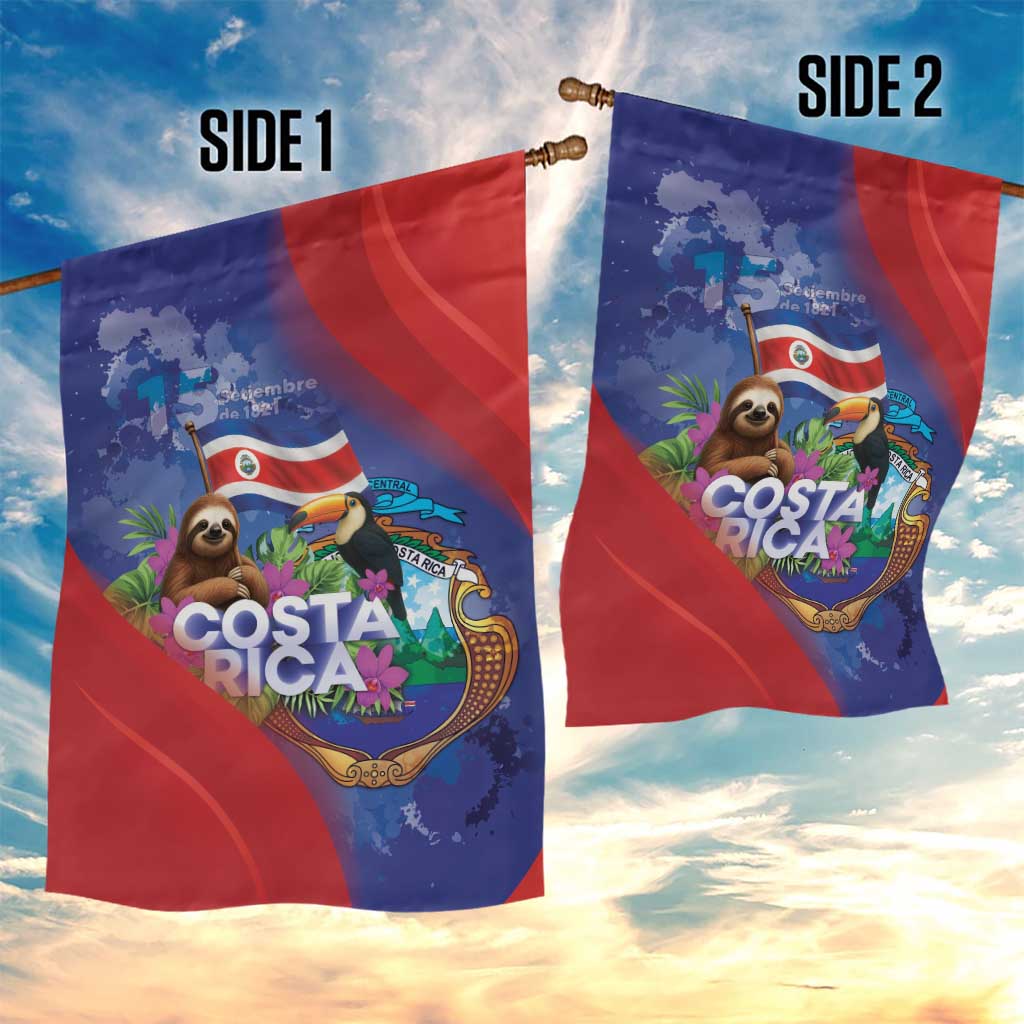Costa Rica Independence Day Garden Flag 204 Years Of Freedom - Wonder Print Shop