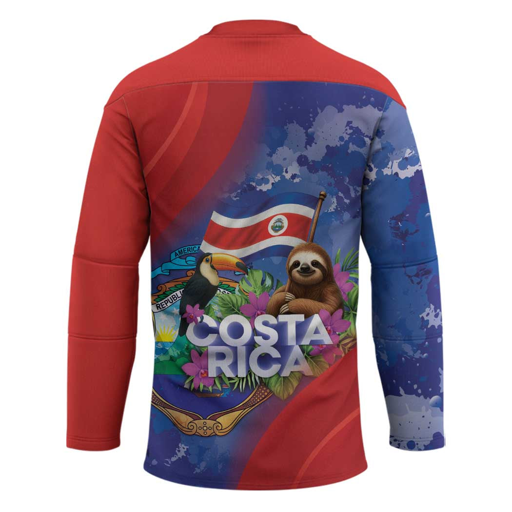 Costa Rica Independence Day Hockey Jersey 204 Years Of Freedom - Wonder Print Shop