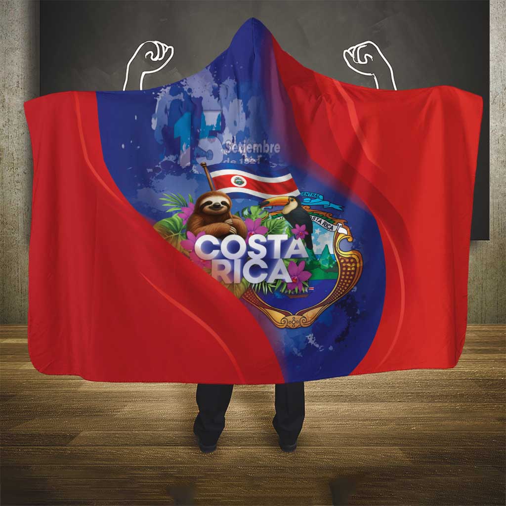 Costa Rica Independence Day Hooded Blanket 204 Years Of Freedom - Wonder Print Shop