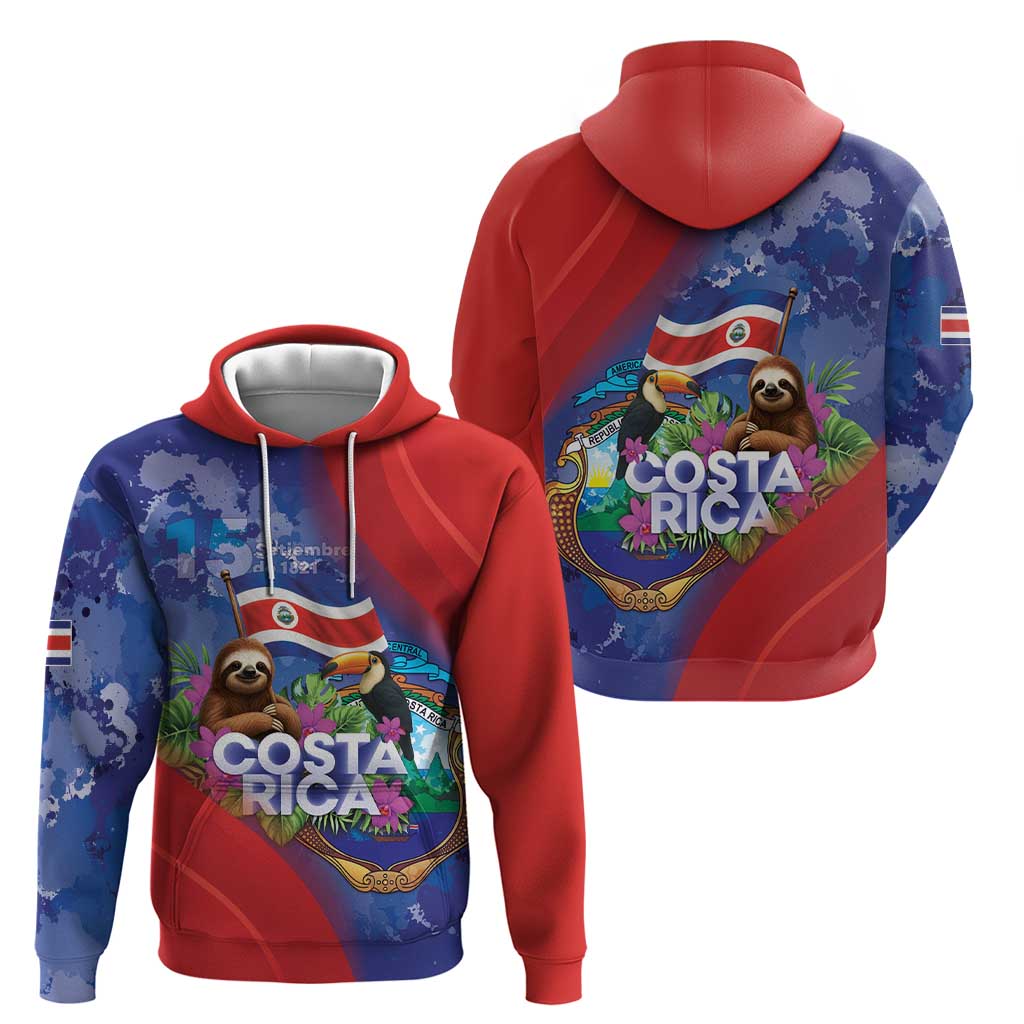 Costa Rica Independence Day Hoodie 204 Years Of Freedom - Wonder Print Shop