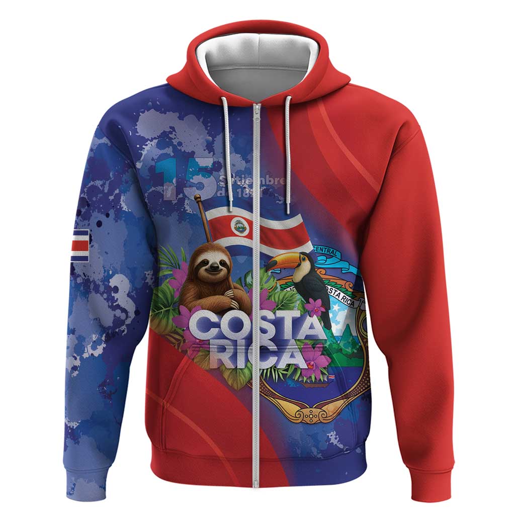 Costa Rica Independence Day Hoodie 204 Years Of Freedom - Wonder Print Shop