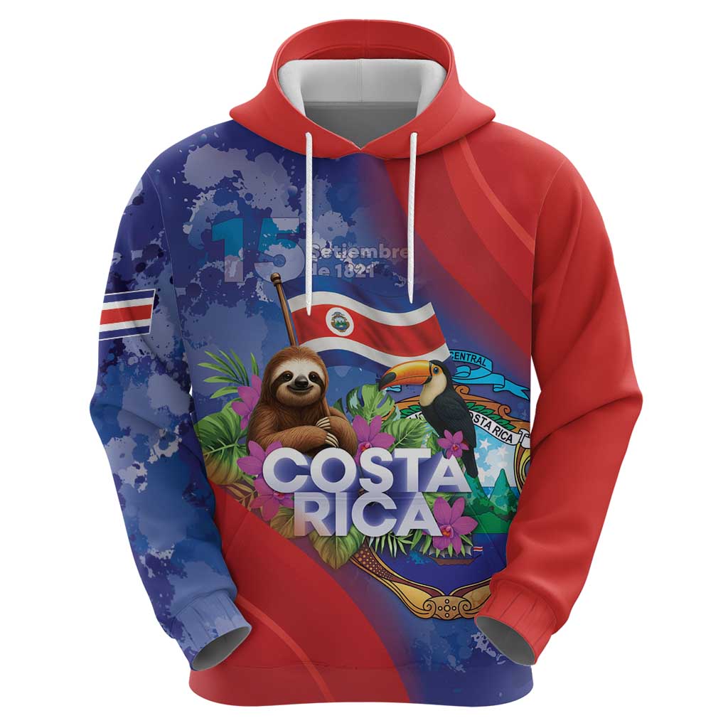Costa Rica Independence Day Hoodie 204 Years Of Freedom - Wonder Print Shop