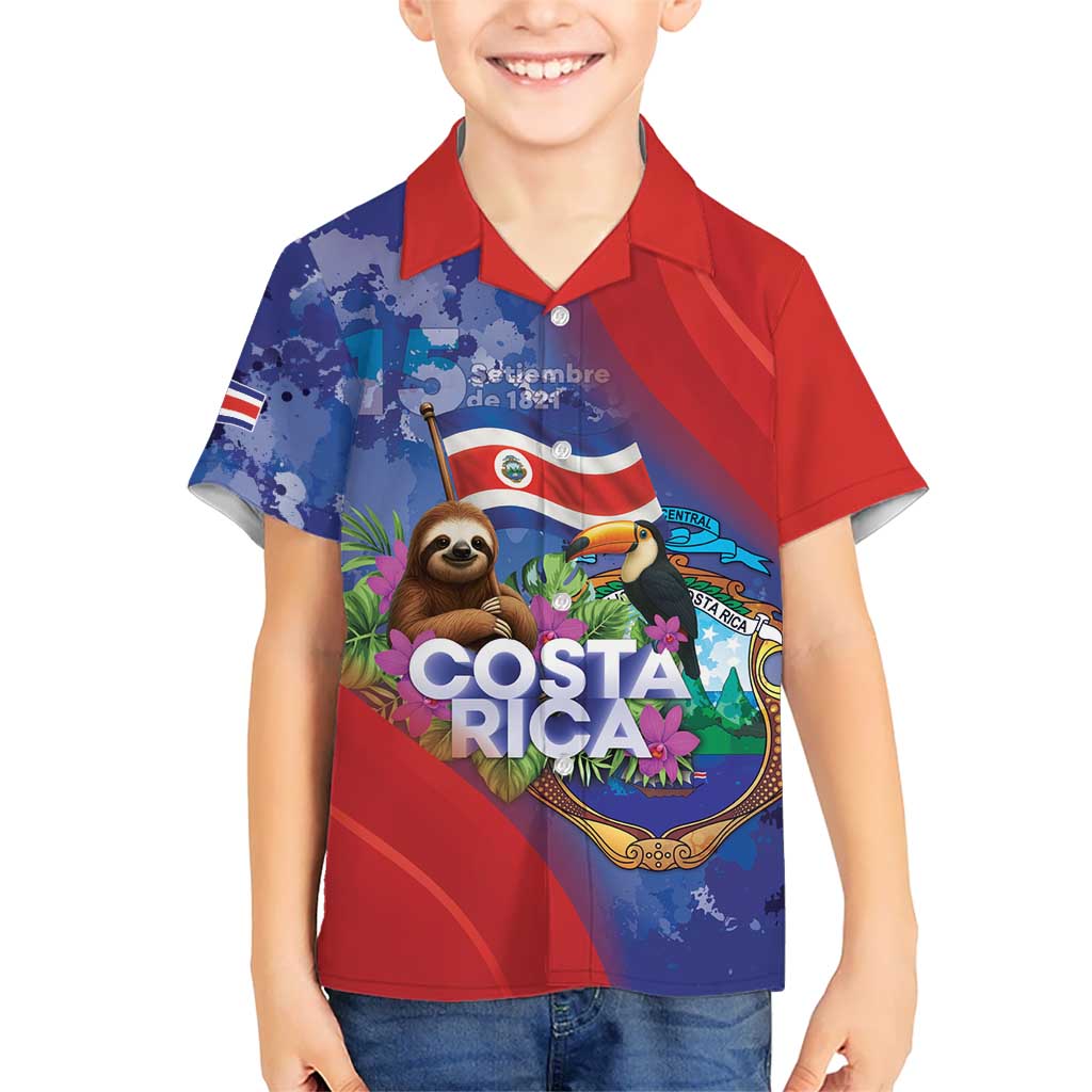 Costa Rica Independence Day Kid Hawaiian Shirt 204 Years Of Freedom - Wonder Print Shop