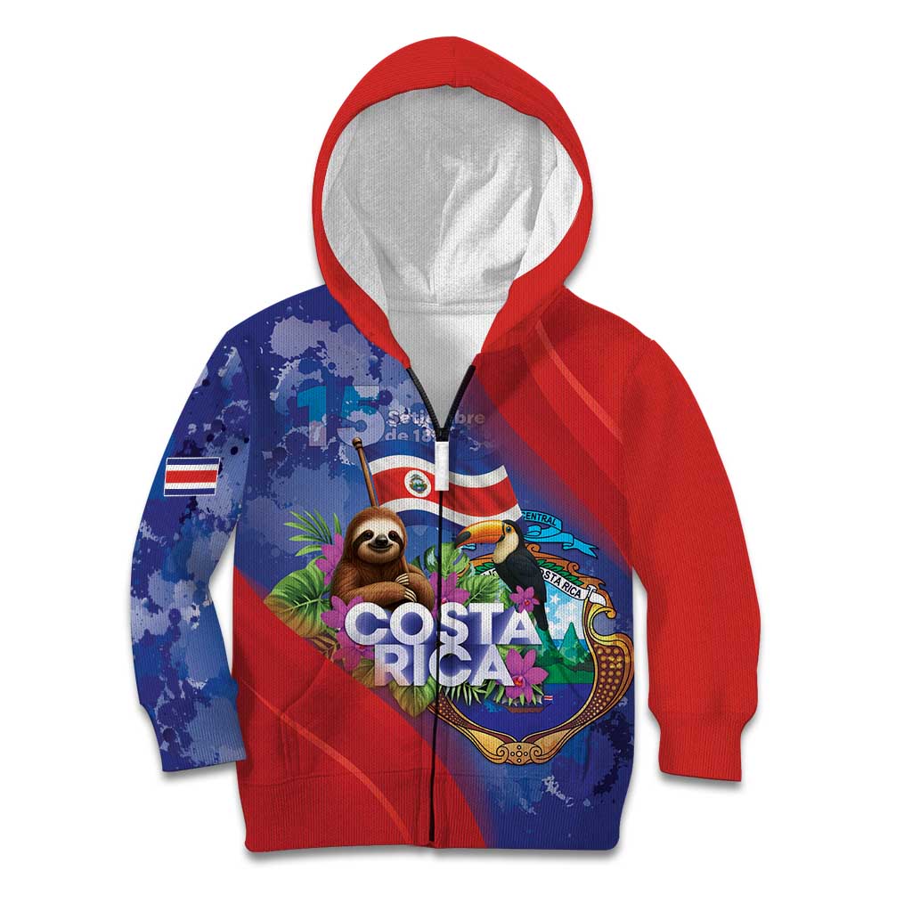 Costa Rica Independence Day Kid Hoodie 204 Years Of Freedom - Wonder Print Shop