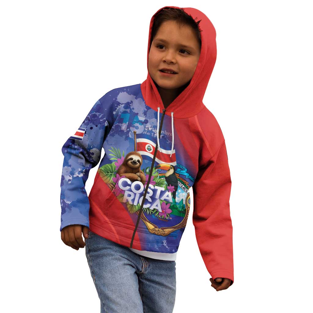 Costa Rica Independence Day Kid Hoodie 204 Years Of Freedom - Wonder Print Shop