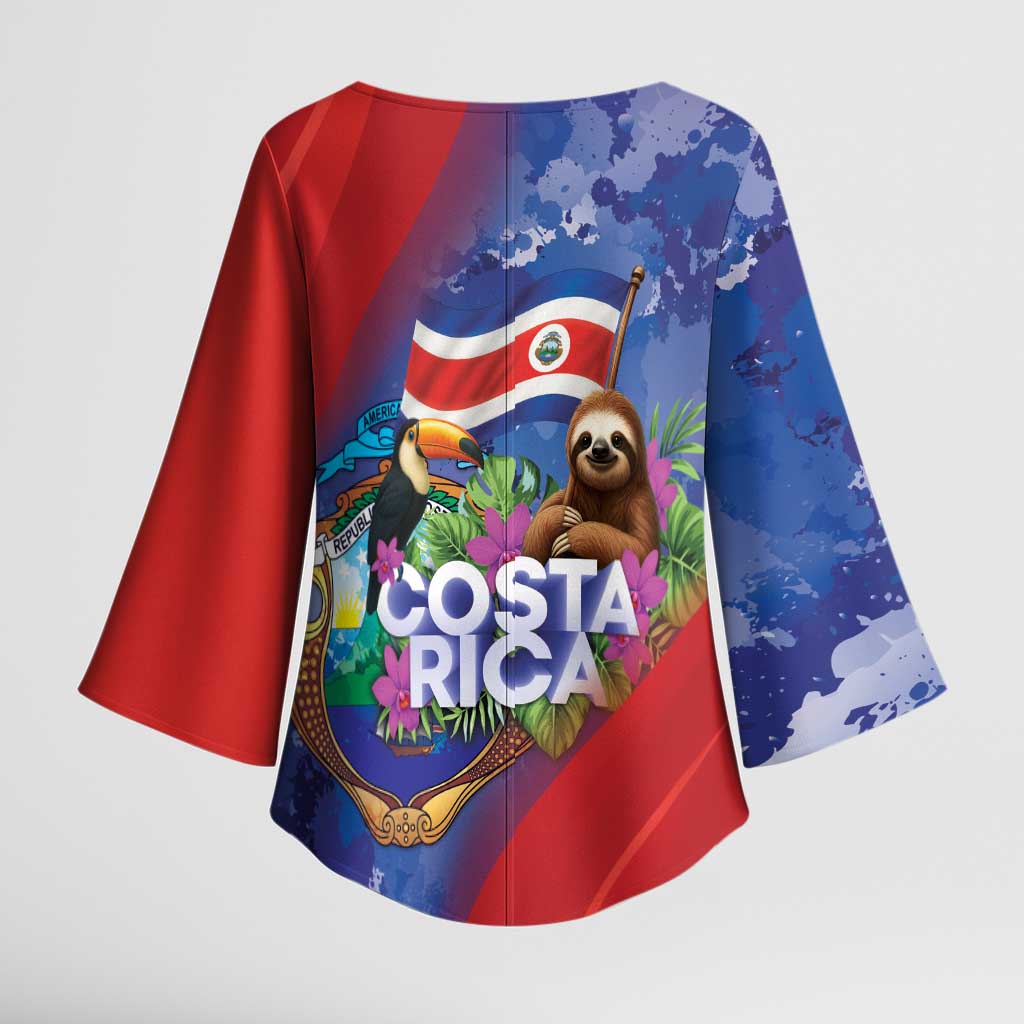Costa Rica Independence Day Kimono Sleeve Blouse 204 Years Of Freedom - Wonder Print Shop