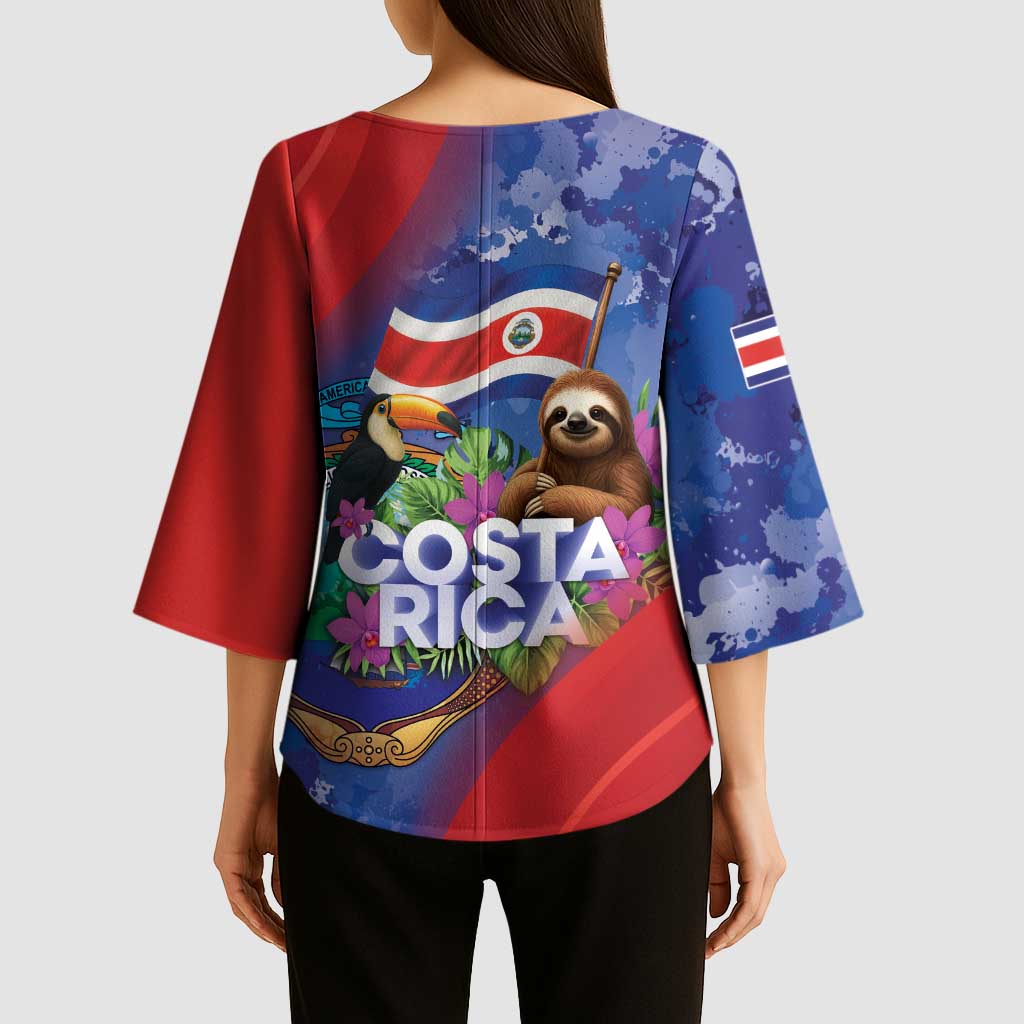 Costa Rica Independence Day Kimono Sleeve Blouse 204 Years Of Freedom - Wonder Print Shop