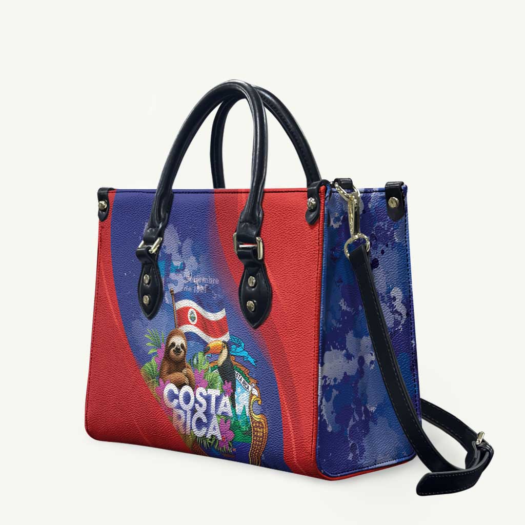 Costa Rica Independence Day Leather Bag 204 Years Of Freedom - Wonder Print Shop
