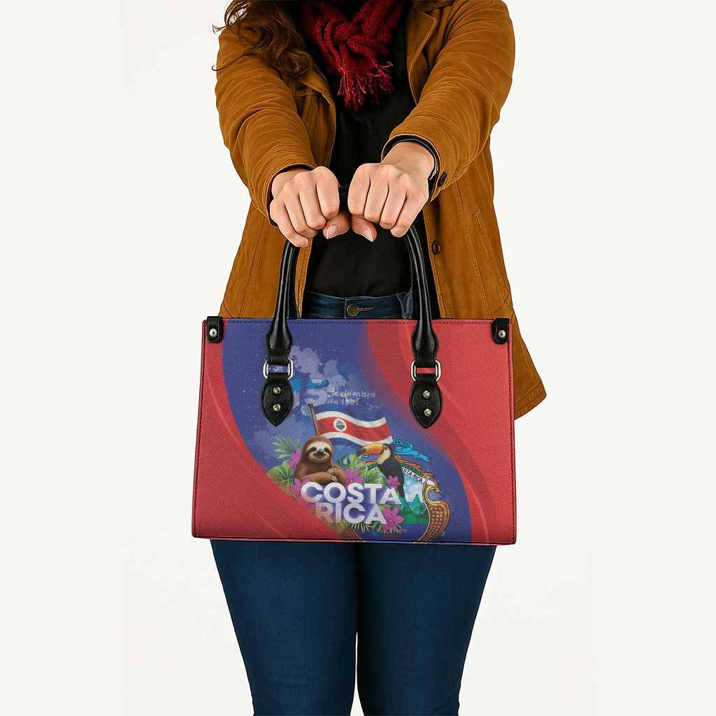 Costa Rica Independence Day Leather Bag 204 Years Of Freedom - Wonder Print Shop