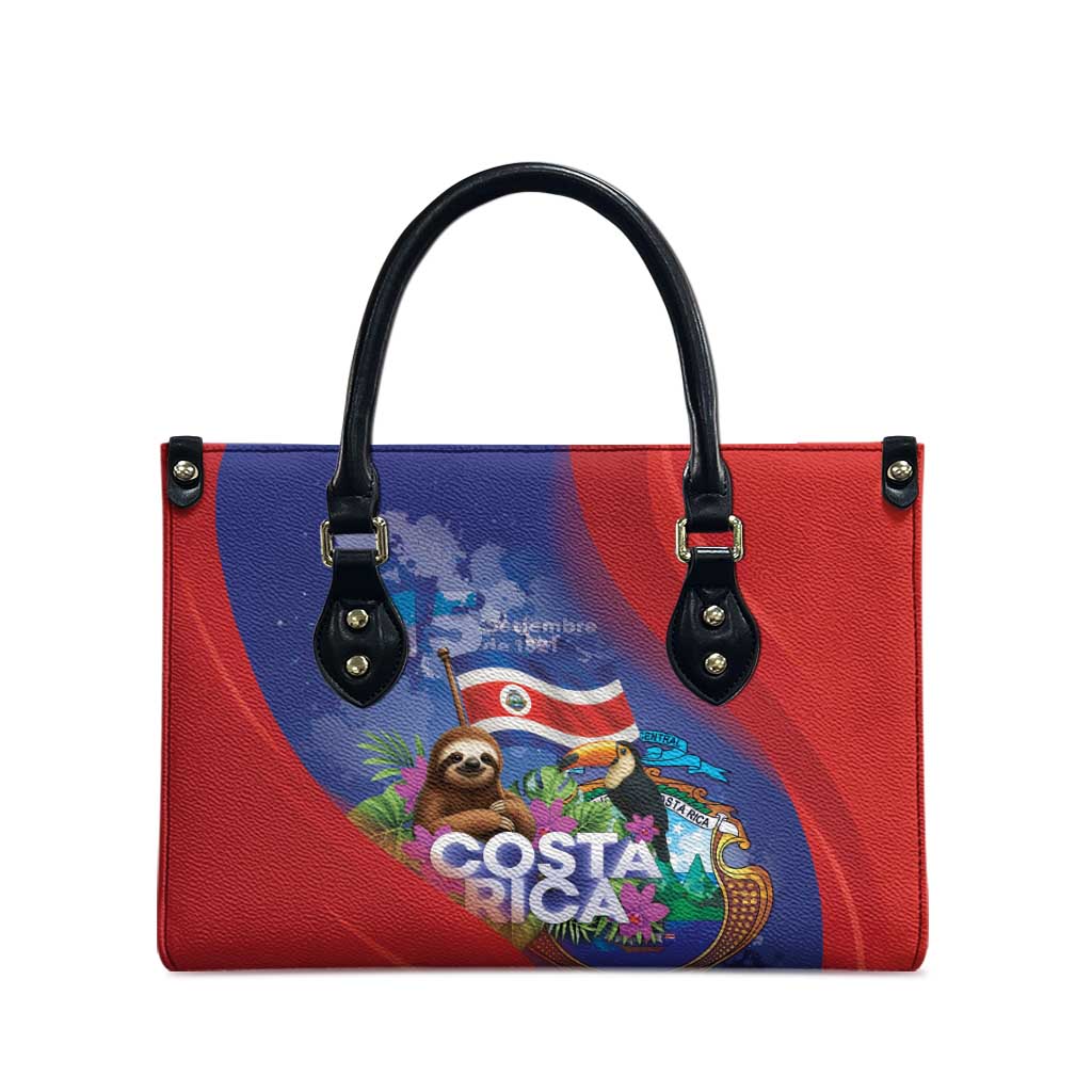 Costa Rica Independence Day Leather Bag 204 Years Of Freedom - Wonder Print Shop